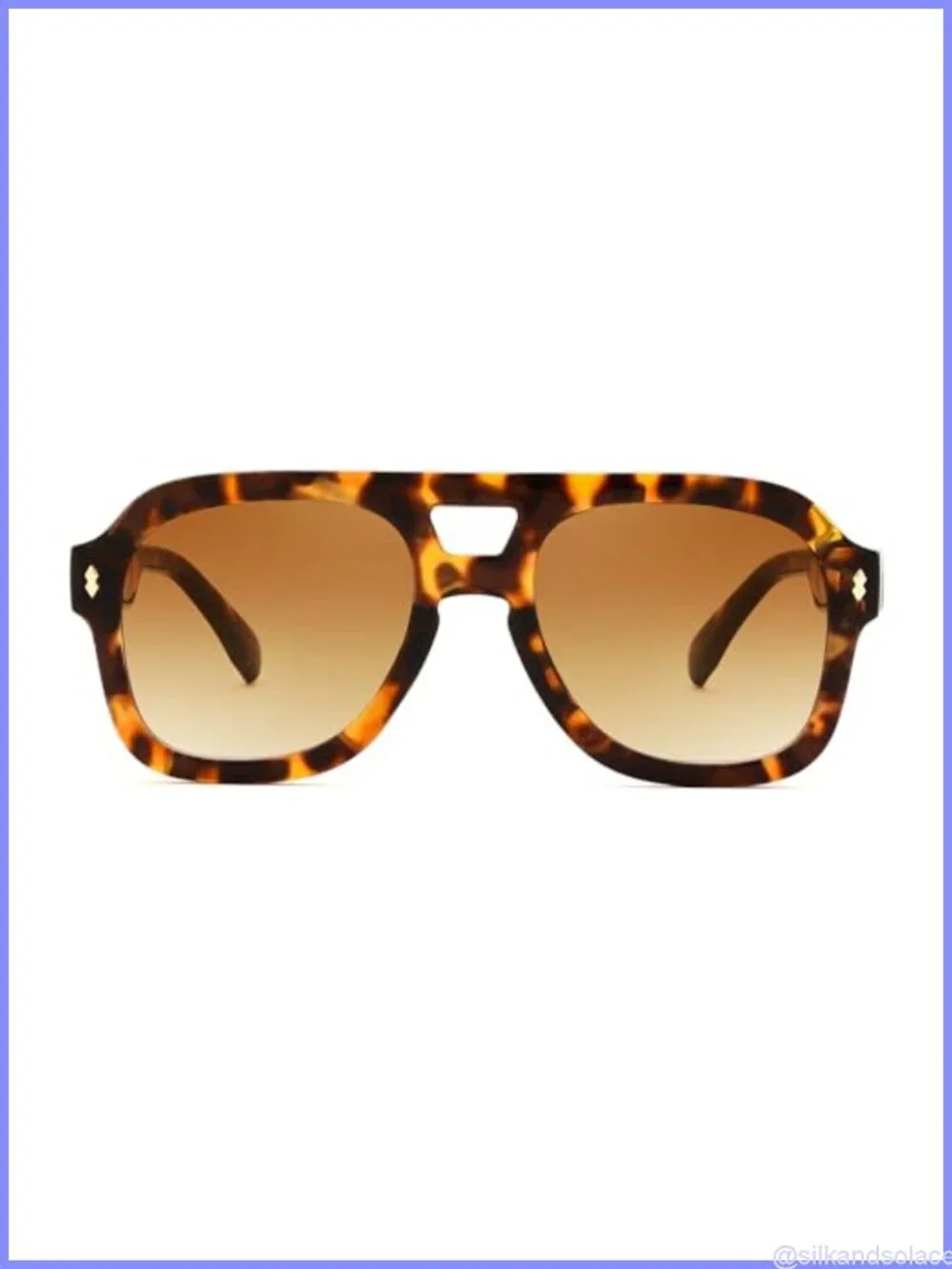 Retro Thick Aviator Sunglasses Square Pilot Full Frame UV Protection